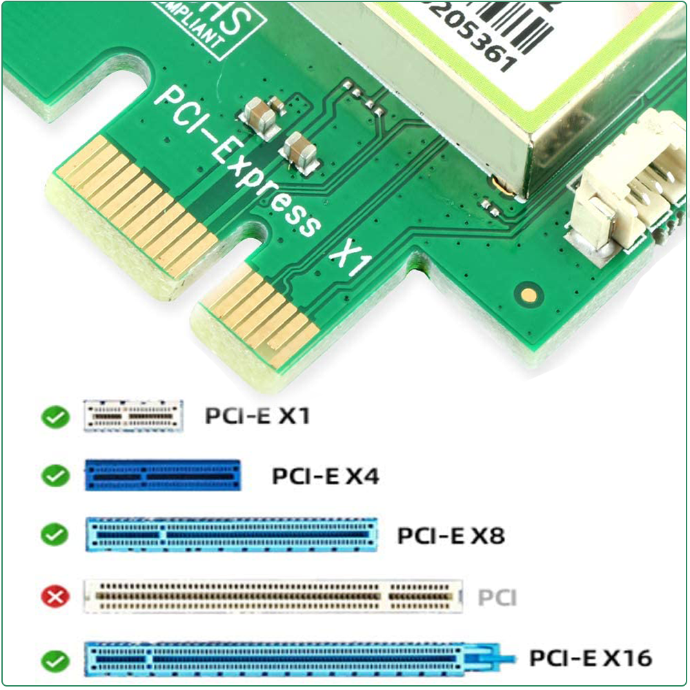Ziyituod PCIe tarjeta WiFi AX200NGW adaptador de red inal/ámbrico Bluetooth PCI Express tarjeta Wi-Fi de doble banda inal/ámbrica PCI-e para escritorio